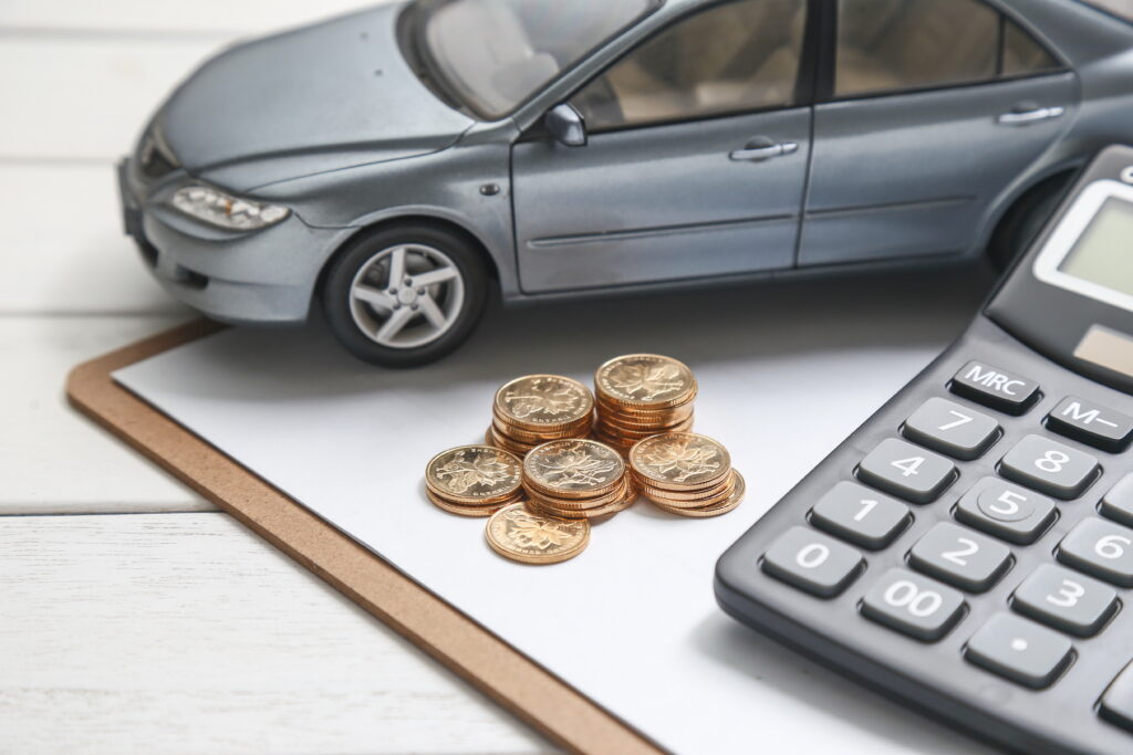 Car Model Calculator Coins White Table 1024x683